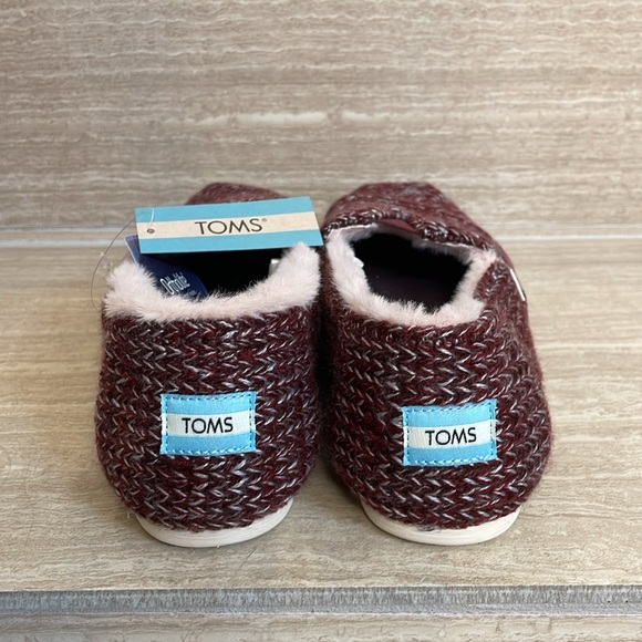 TOMS NWT Women’s Size 9.5 Alpargata Burgundy Mist Sweater Knit Slip on ortholite - Picture 7 of 11